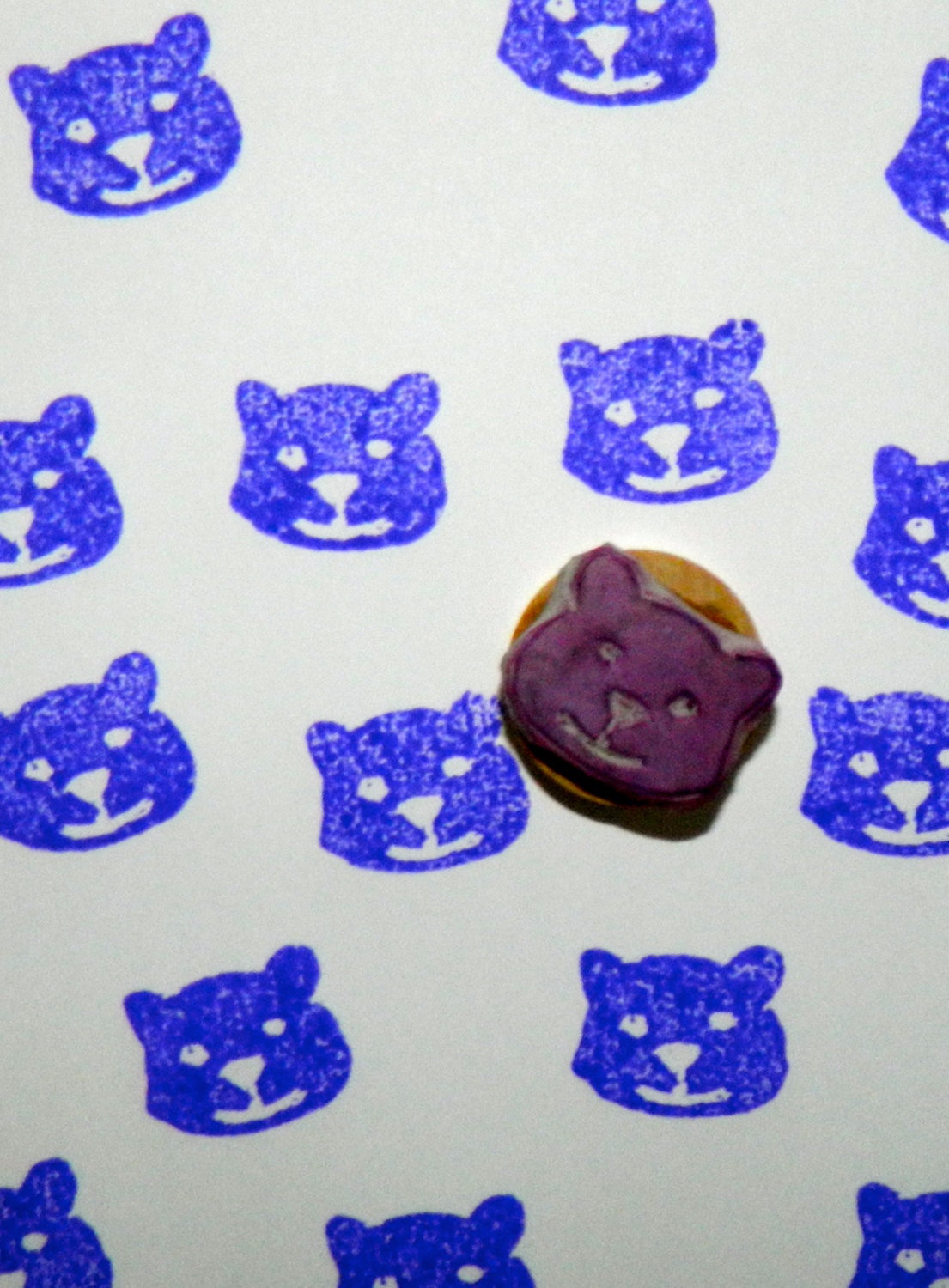 Hand Carved Kawaii Teddy Bear Stamp