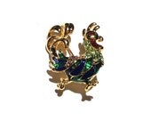 Enamel Rhinestone Rooster Brooch, Rhinestone Brooch,Enamel Brooch