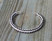 Black and White Macrame Cuff Bracelet