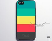 iPhone 5 case, Unique iPhone 4 case, iPhone 4s case, case for iPhone 4, green yellow red grey color stripes S499