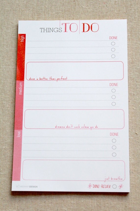 Items similar to To Do List Notepad on Etsy