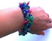 Love fashion beaded bracelet with natural jade and mother of pearl