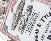 Whimsical wedding Save the Date cards Vintage Carnival Circus Pink silver or gold glitter Swarovski rhinestones Set of 50