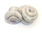 White Lavender sparkle Batt - Merino Wool - Angelina -  100g - 3.5oz - COBWEB