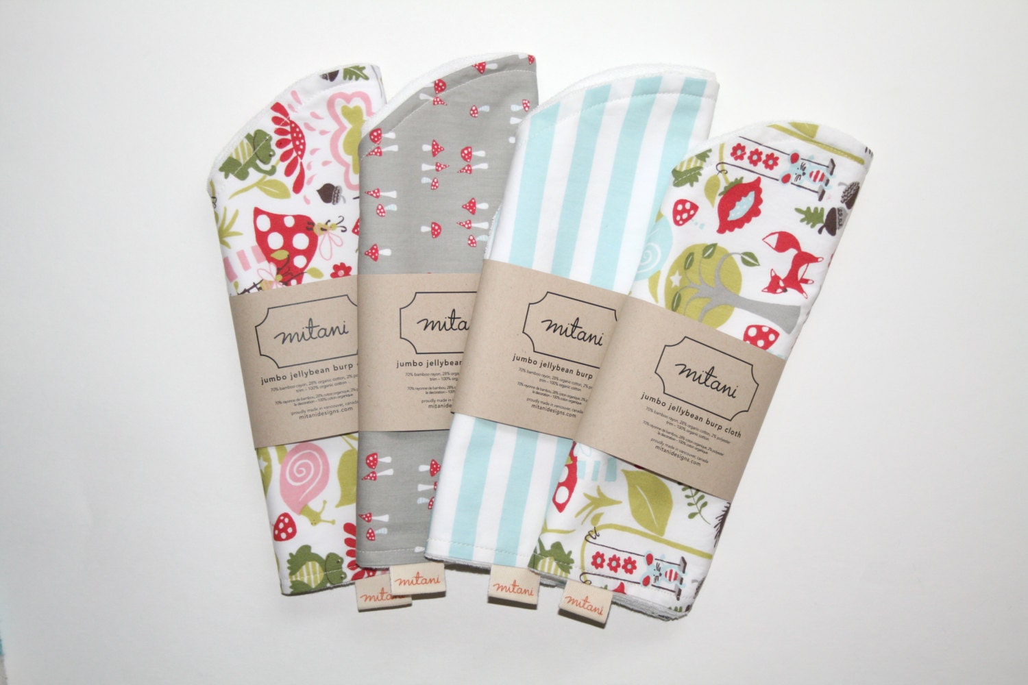 jumbo contoured burp cloth - organic cotton and bamboo terry