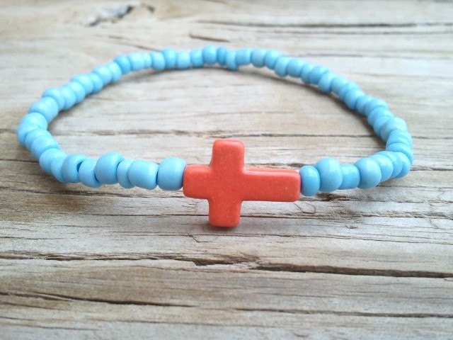 Orange cross bracelet