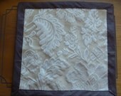 Table mat, beige and brown made from upcycled materials