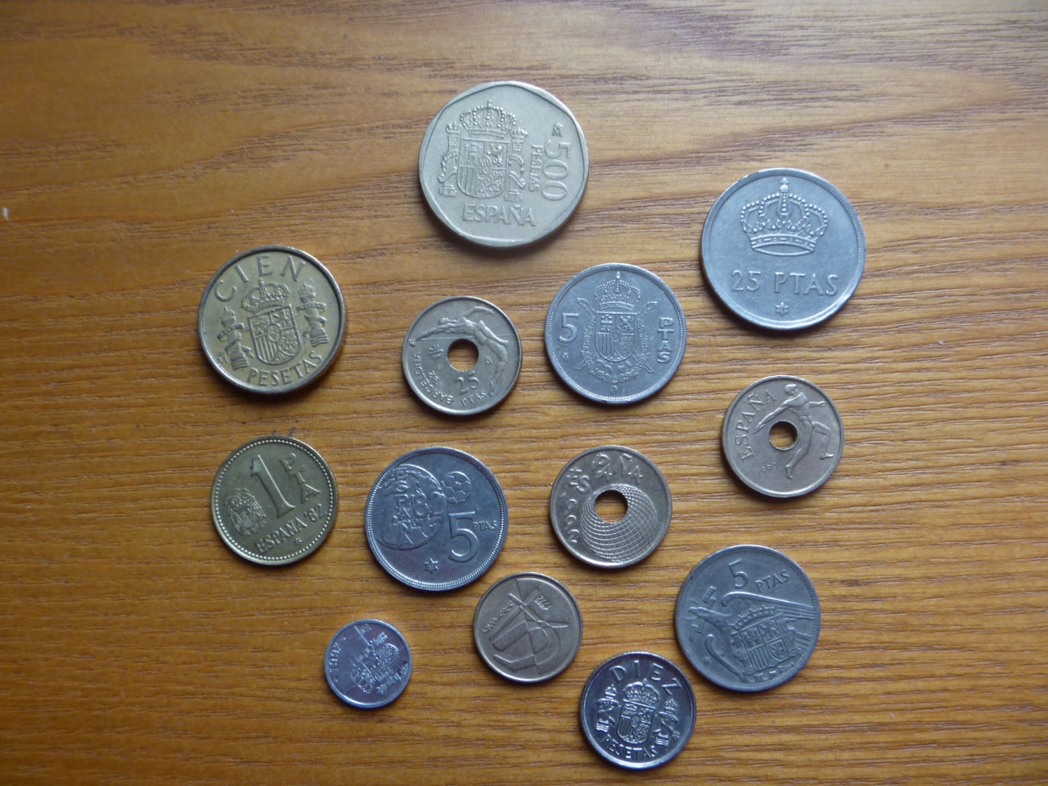 Spanish pesetas coins pre Euro (13 coins)