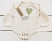 Elephant love handprinted onto organic bodiesuit