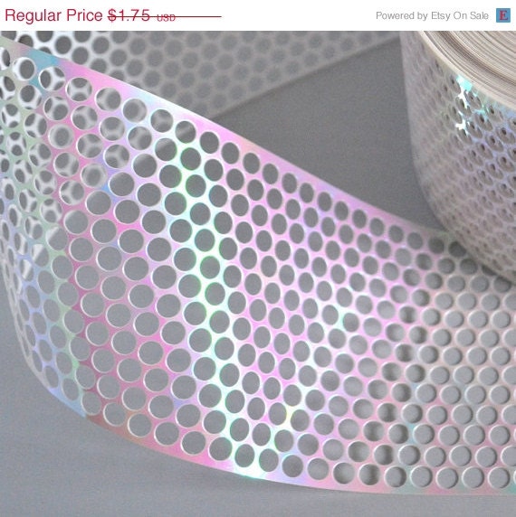 Sale 2 Yards Shiny Pink Iridescent White Punchinello Sequin Waste Trim for Mixed Media Artists Punchinella