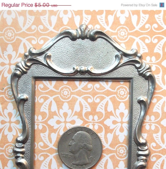 Sale 3x5 in Vintage Art Deco Metal Frame ATC Artist Trading Card DIY Wedding Album