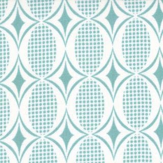 SALE - Half Moon Modern Collection - Momo for Moda - Circle Dots in Aqua - Half Yard