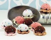 9 PIECE SET: MiniPus (Ice Cream) - Miniature Octopus Amigurumi Doll Plush