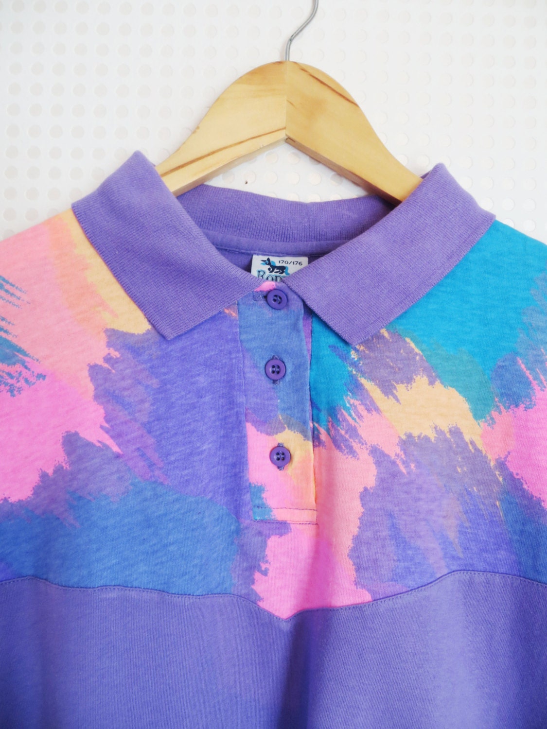 1980s Neon Purple Rodeo T Shirt
