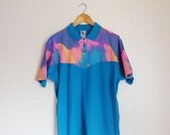1980s Neon Blue Rodeo T Shirt