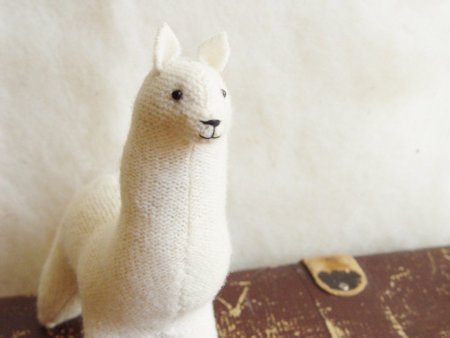 White soft toy Llama, plush toy Llama, Llama stuffed toy