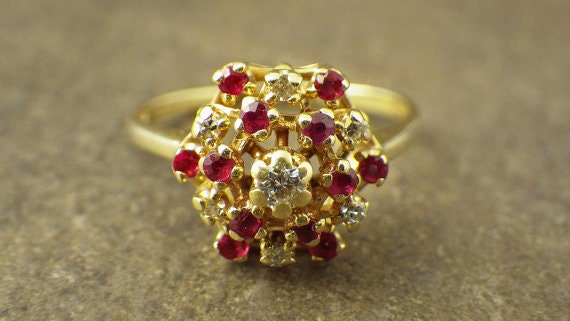 Ruby Red Diamond Cocktail Alternative Engagement Ring