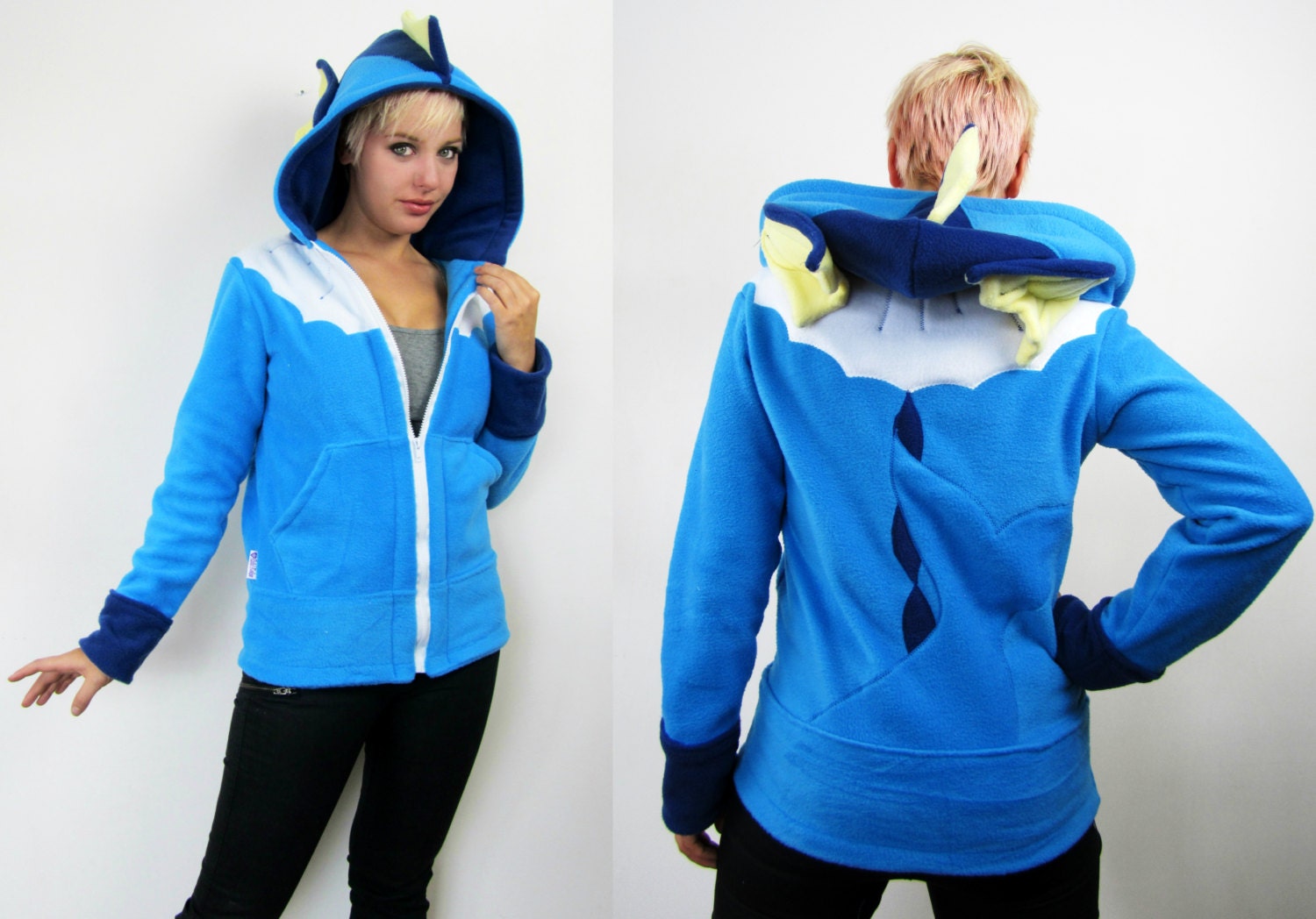 Evolution Water -- Handmade Anti-Pill Fleece Hoodie / Sweatshirt