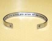 I'd Miss You...Friendship Secret Message Custom Hand Stamped Aluminum Cuff Bracelet by Korena Loves