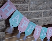 Shabby Chic Happy Birthday Party Banner