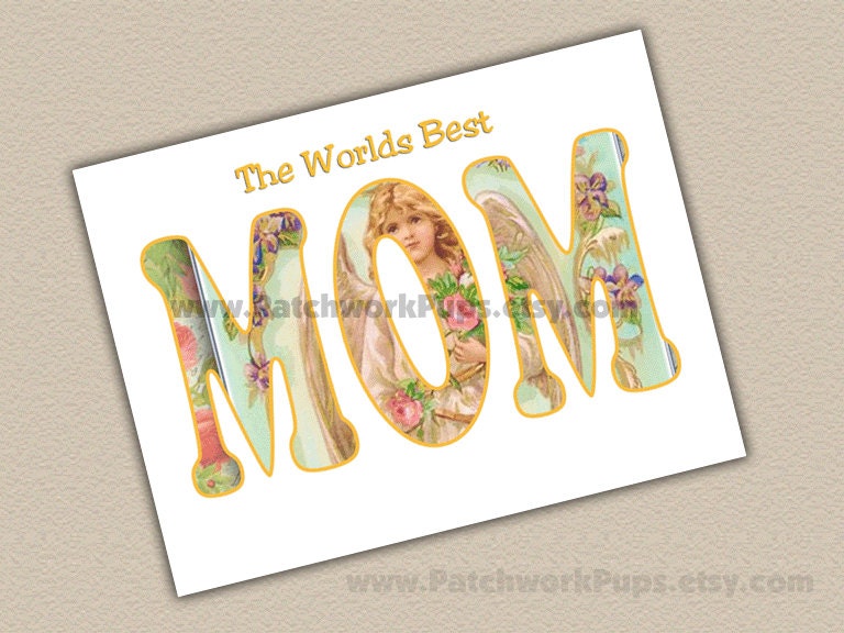 Buy best anniversary gifts - Large Glass Cutting Board - Mothers Day - Birthday - Anniversary Gift - Vintage Angel Art - The Worlds Best MOM - Unique Kitchen Decor
