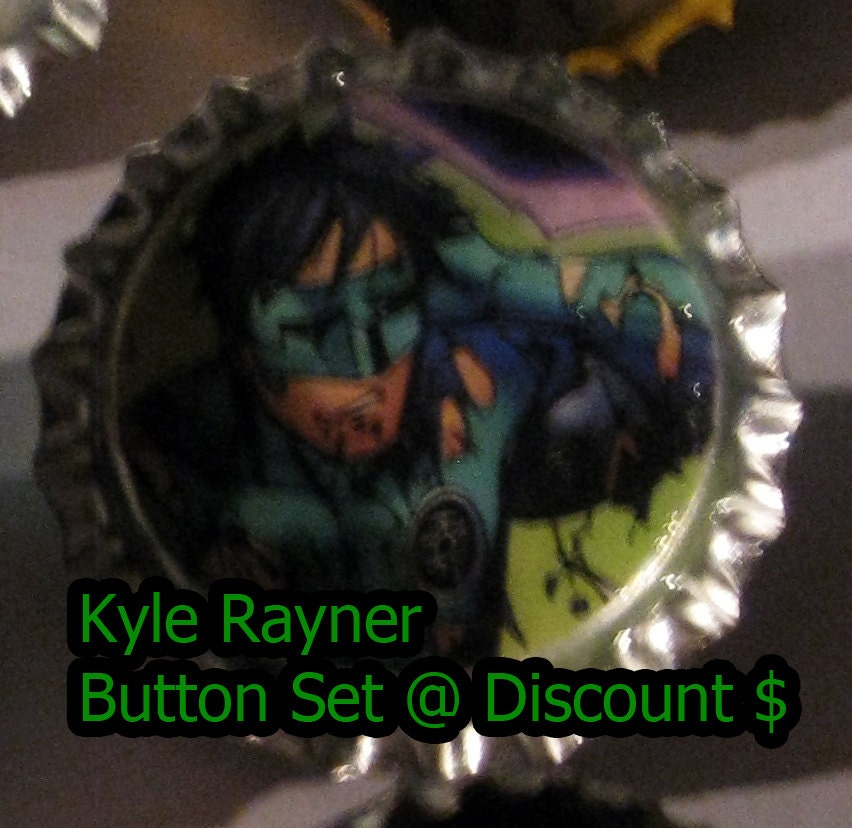 DISCOUNT Kyle Rayner Green Lantern Handmade Button Set of 12