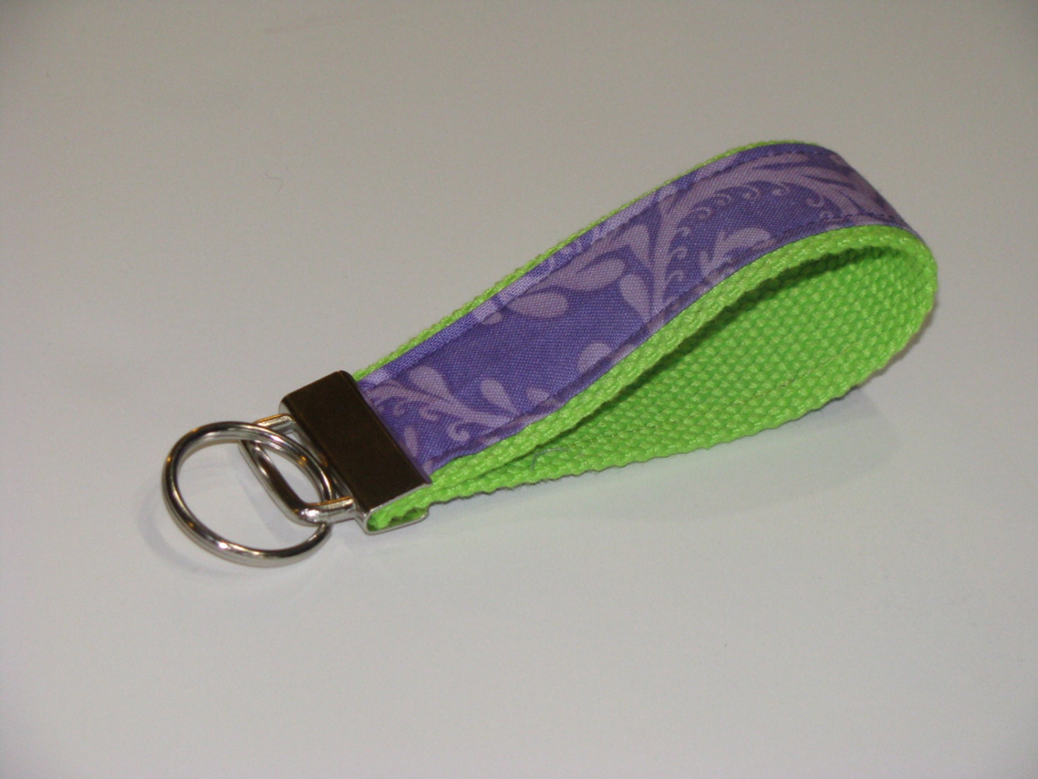 Lime Green Purple Key Chain