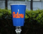 University of Florida Gators Blue Solo Cup Wine Glass with Orange Gators Logo