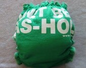 Upcycled hybrid fitted cloth diaper-Don't be a gas hole