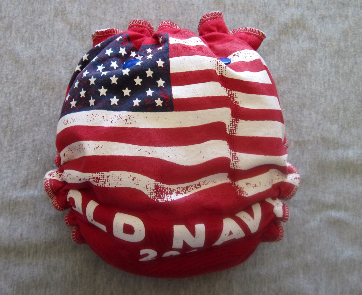 Up-cycled hybrid fitted cloth diaper-Patriotic American flag