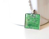 Nerdy Necklace - Green Necklace - Circuit Board Necklace - Computer Jewelry - Geekery Necklace - Upcycled Geometric Necklace