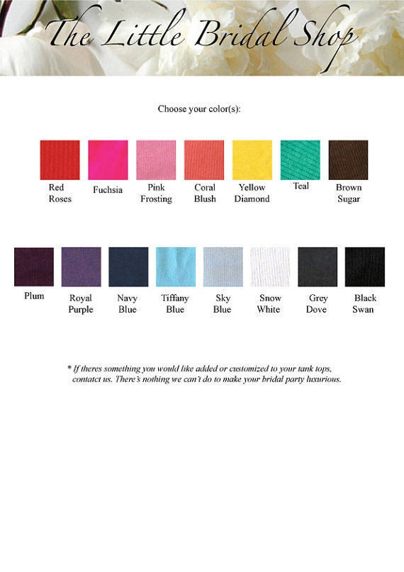 5 Bridesmaid Tank Top Shirt. Half Lace. Bride, Maid of Honor, Matron of Honor. Black, White, Yellow, Purple, Coral, Pink, Tiffany Blue