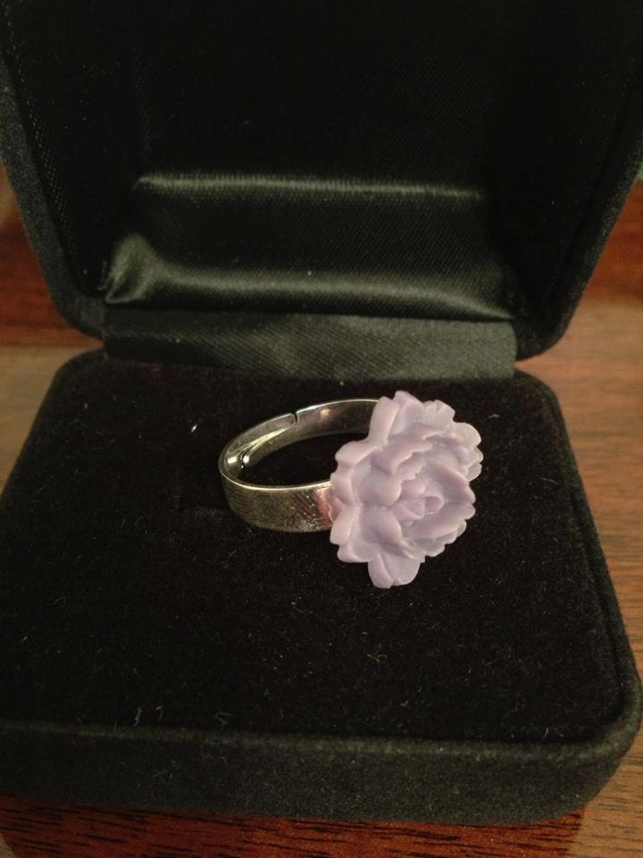 Purple Resin Flower Ring