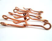 Copper Clasps (Set of 10): hammered 14 gauge recycled wire for jewelry, necklace, metal findings