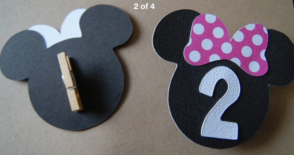 Minnie Mouse Birthday - Paper Photo Banner- Hot Pink, light Pink, red dots available