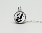 12mm Silver Glass Necklace Inspired Peter Pan