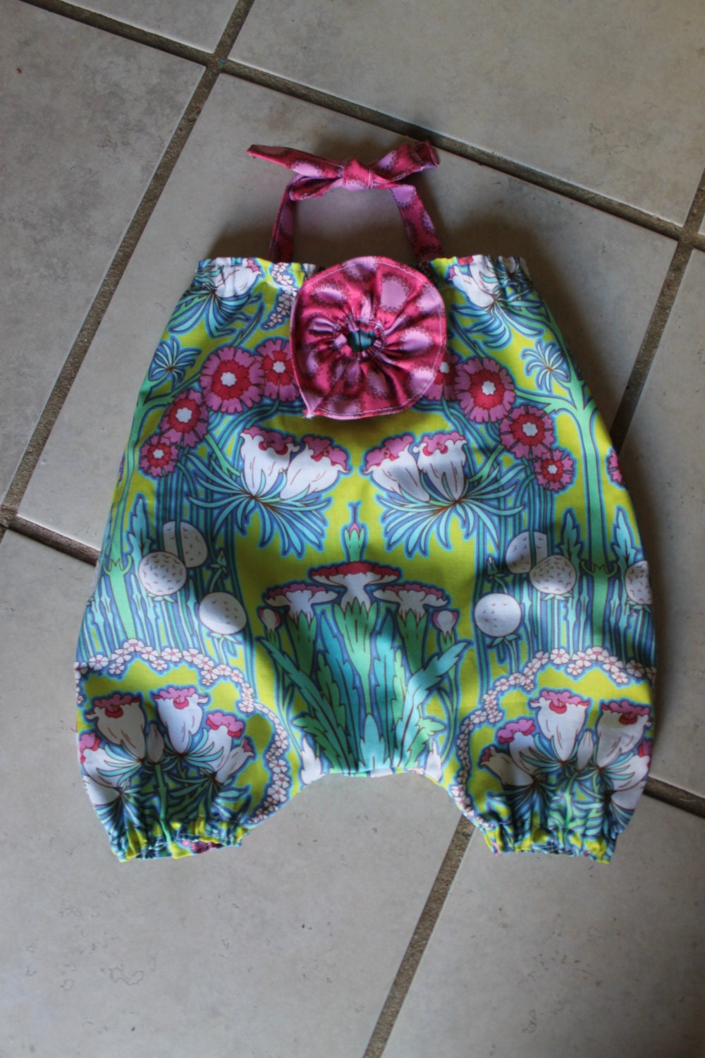 SAMPLE SALE Amy Butler romper size 6 to 12 months only