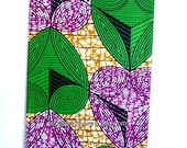 African Fabric,   WP030, Wax Print,100% Cotton, purple, Green, By  the yard.