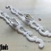 2 Super Fancy & Long Shabby Chic White Cabinet Pulls with Back Plate Vintage Distressed Hardware Plates Kitchen Pull Cupboards Handles