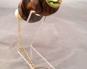 Hand-made Wine Bottle Stopper from Bocote with Sitting Mermaid Cabochon