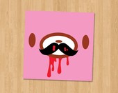 Gloomy Bear "Bloody Moustache" (cute vinyl sticker)