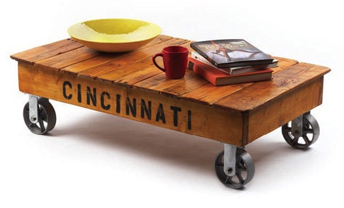 The Cincinati. Custom (made to order)  Natural Stain Coffee Table. Made of reclaimed wood.