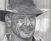 Drawing Print of Harrison Ford as Indiana Jones