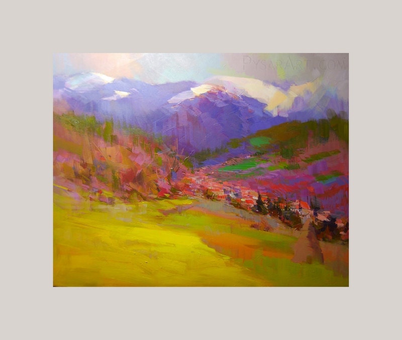 Landscape Painting - Spring Landscape Painting - Colorful Canvas Art - Oil Painting by Yuri Pysar - Pysar