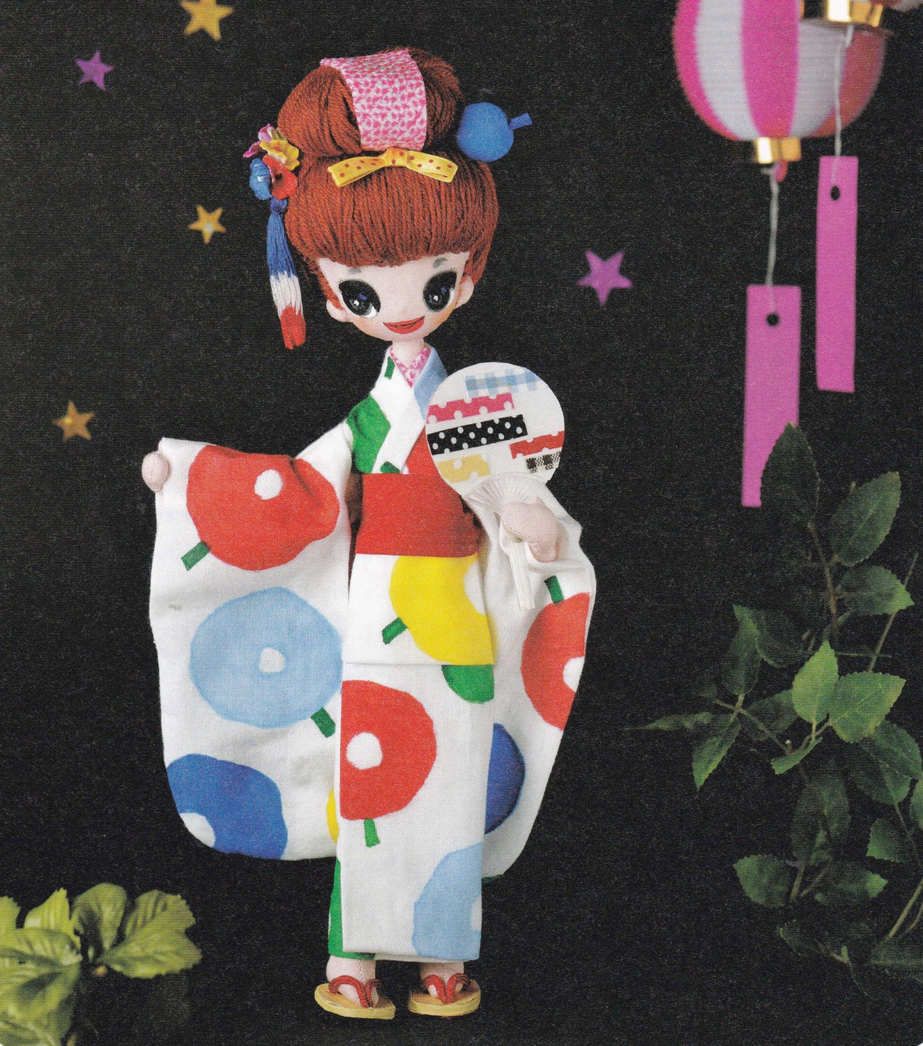 Retro Kawaii Style Felt Rag Pose Doll with 4 Dress Outfits & Doggie Cute Plush Stuffed Toy Dolls Sewing Crafts pdf E PATTERN in Japanese