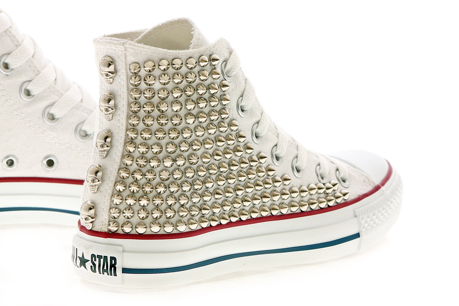 Studded Converse High Top (One Side Studded) by CUSTOMDUO
