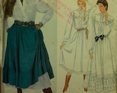 Blouse, Dress & Petticoat Style Skirt by Ralph Lauren - 1970's -Vogue American Designer Pattern 2881  Size 14  Bust  36"