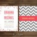Wedding Invitation SET -- Modern Chevron Confetti "Happily Ever After" -- 50 Invites, RSVP Postcards and Bellybands