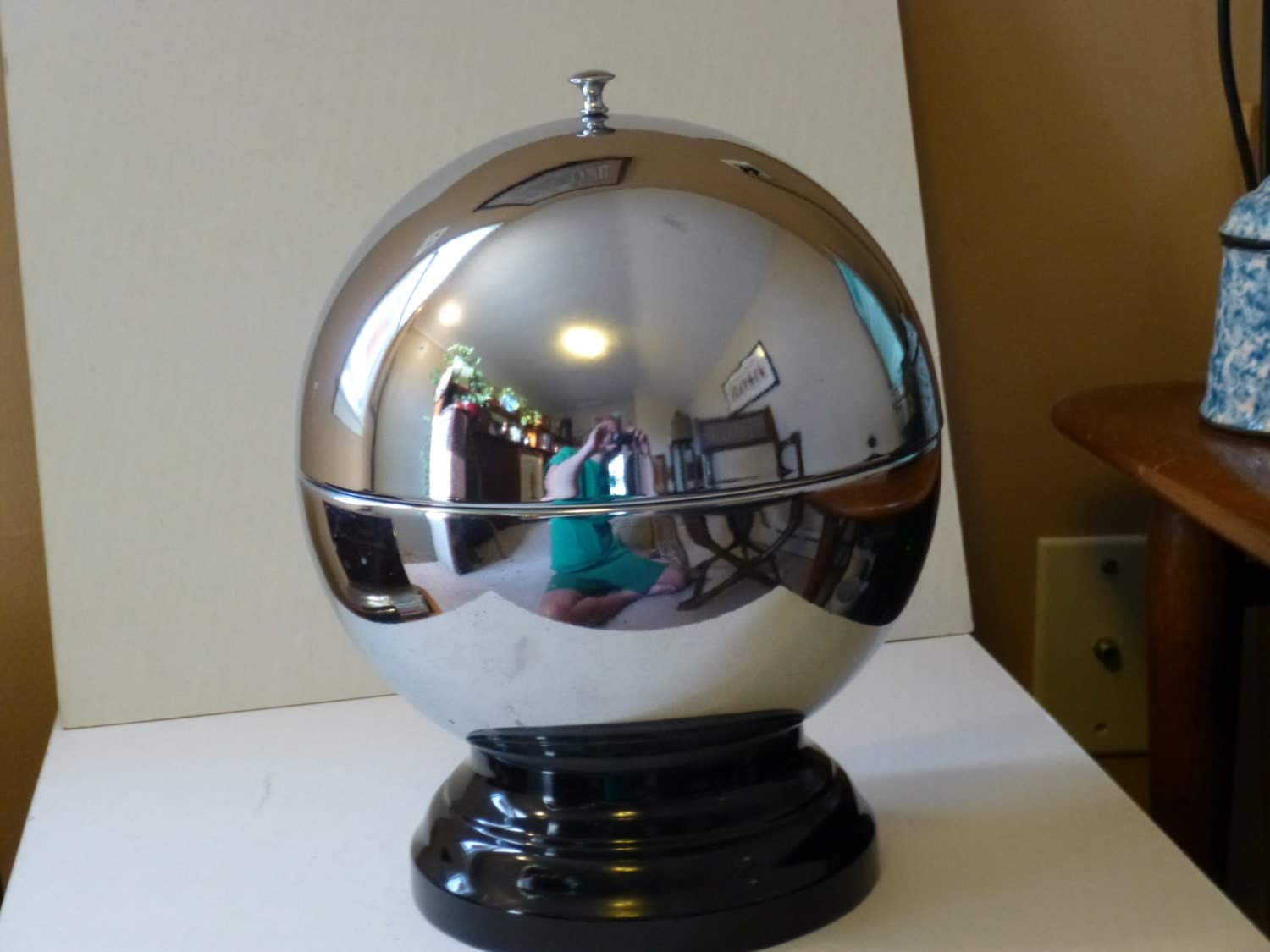 Vintage Chrome Bowling Ball Bar set/trophy 1950's by Funkystuff13