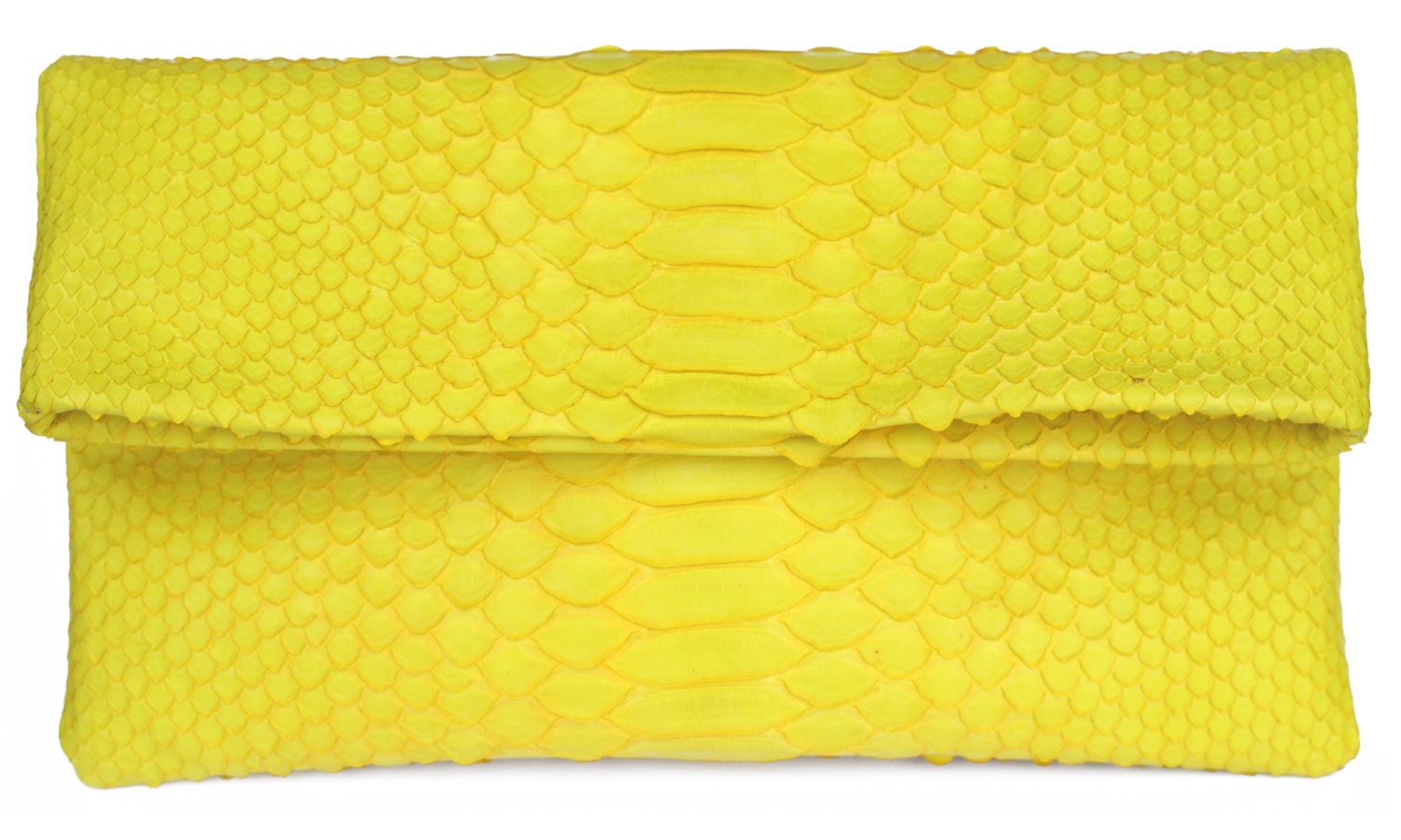 Yellow Envelope Python Snakeskin Clutch - OngoingLoveAffair